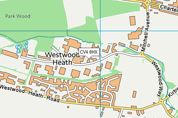 CV4 8HX map - OS VectorMap District (Ordnance Survey)