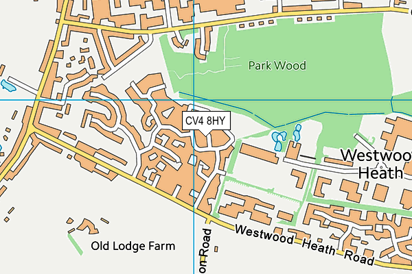 CV4 8HY map - OS VectorMap District (Ordnance Survey)