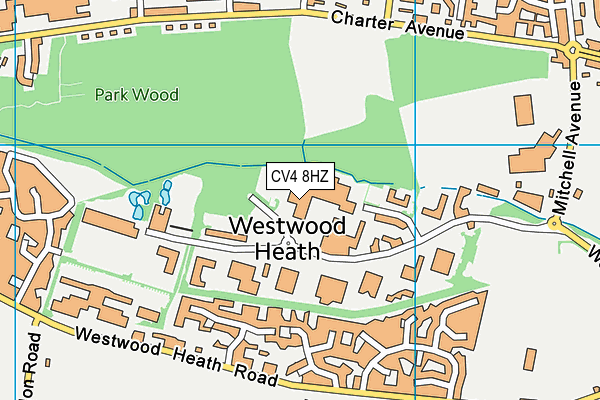 CV4 8HZ map - OS VectorMap District (Ordnance Survey)