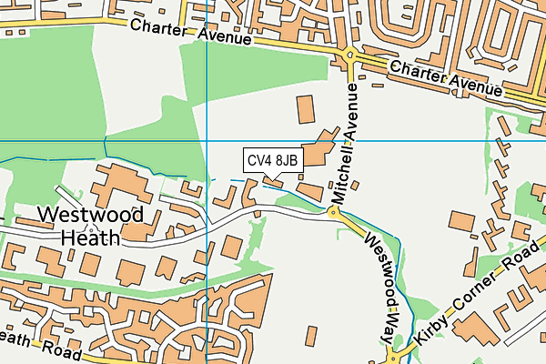 CV4 8JB map - OS VectorMap District (Ordnance Survey)