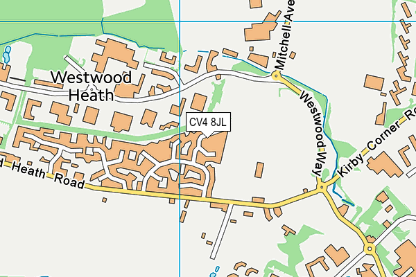 CV4 8JL map - OS VectorMap District (Ordnance Survey)