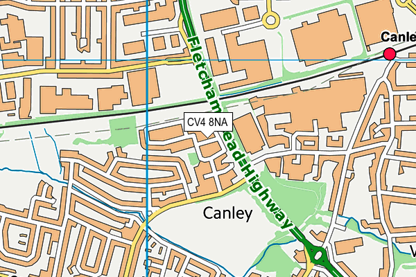 CV4 8NA map - OS VectorMap District (Ordnance Survey)