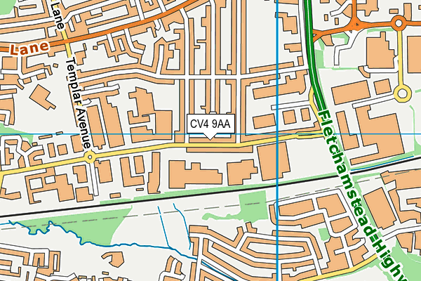 CV4 9AA map - OS VectorMap District (Ordnance Survey)