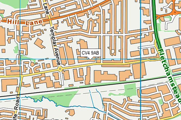 CV4 9AB map - OS VectorMap District (Ordnance Survey)