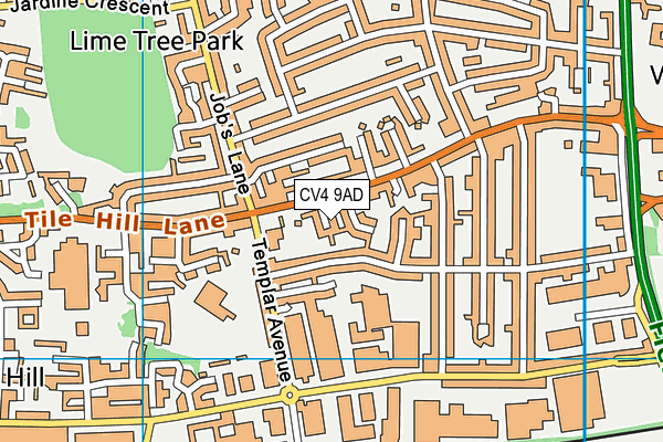 CV4 9AD map - OS VectorMap District (Ordnance Survey)