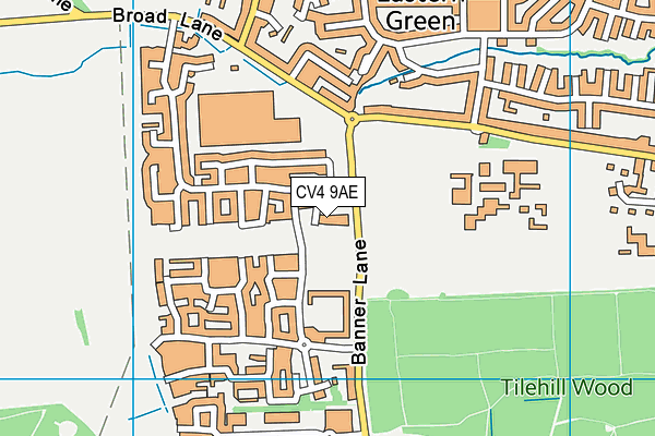 CV4 9AE map - OS VectorMap District (Ordnance Survey)