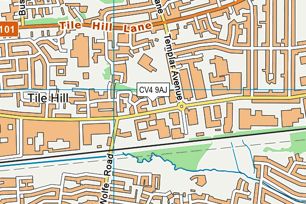 CV4 9AJ map - OS VectorMap District (Ordnance Survey)