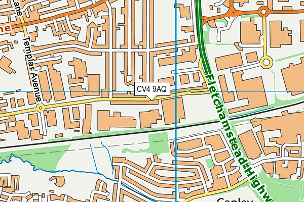 CV4 9AQ map - OS VectorMap District (Ordnance Survey)