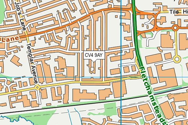 CV4 9AY map - OS VectorMap District (Ordnance Survey)