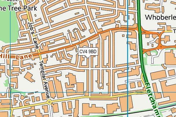 CV4 9BD map - OS VectorMap District (Ordnance Survey)
