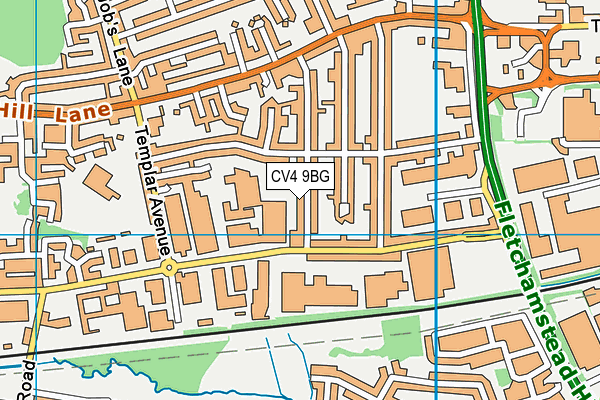 CV4 9BG map - OS VectorMap District (Ordnance Survey)