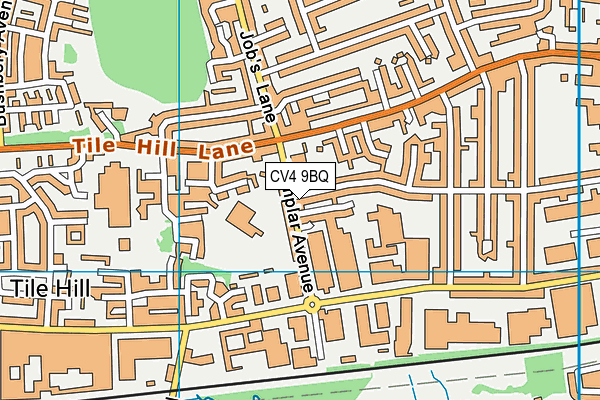 CV4 9BQ map - OS VectorMap District (Ordnance Survey)