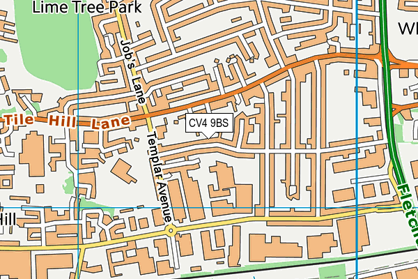CV4 9BS map - OS VectorMap District (Ordnance Survey)