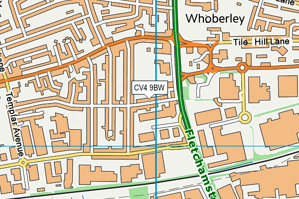 CV4 9BW map - OS VectorMap District (Ordnance Survey)