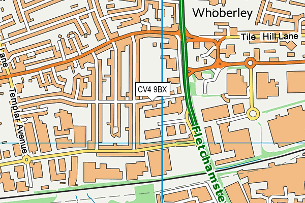 CV4 9BX map - OS VectorMap District (Ordnance Survey)