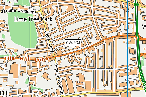 CV4 9DJ map - OS VectorMap District (Ordnance Survey)