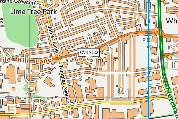 CV4 9DQ map - OS VectorMap District (Ordnance Survey)