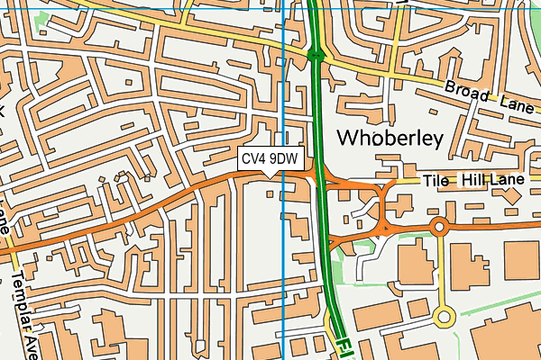 CV4 9DW map - OS VectorMap District (Ordnance Survey)