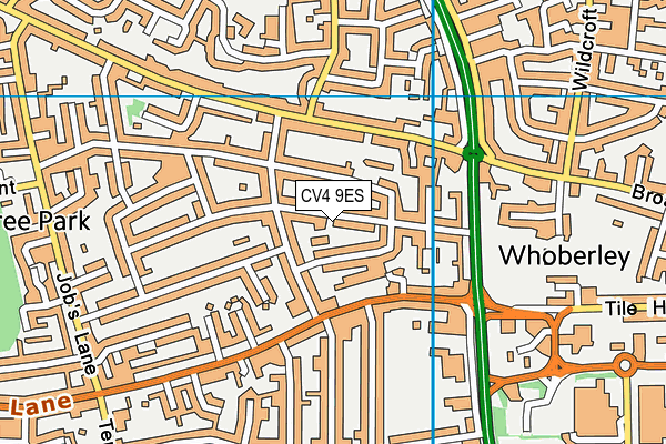 CV4 9ES map - OS VectorMap District (Ordnance Survey)