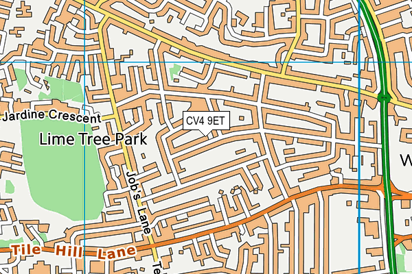CV4 9ET map - OS VectorMap District (Ordnance Survey)