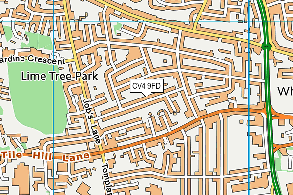 CV4 9FD map - OS VectorMap District (Ordnance Survey)