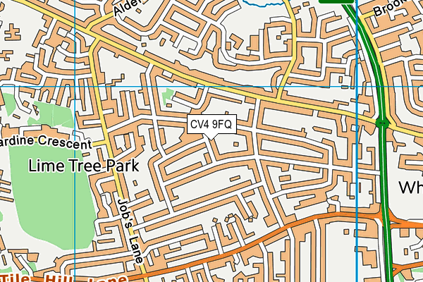 CV4 9FQ map - OS VectorMap District (Ordnance Survey)