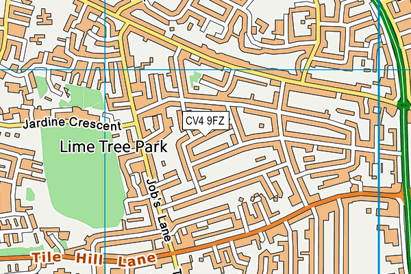 CV4 9FZ map - OS VectorMap District (Ordnance Survey)
