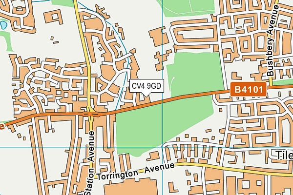 CV4 9GD map - OS VectorMap District (Ordnance Survey)
