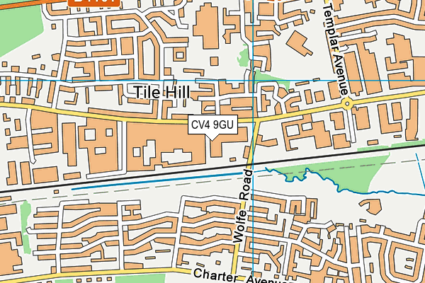 CV4 9GU map - OS VectorMap District (Ordnance Survey)