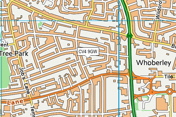 CV4 9GW map - OS VectorMap District (Ordnance Survey)