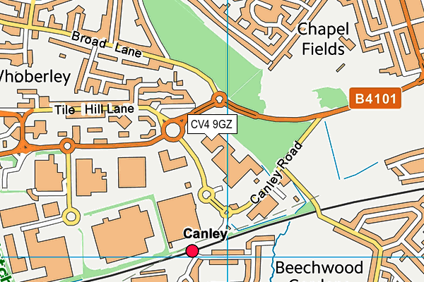 Village Gym (Coventry) map (CV4 9GZ) - OS VectorMap District (Ordnance Survey)