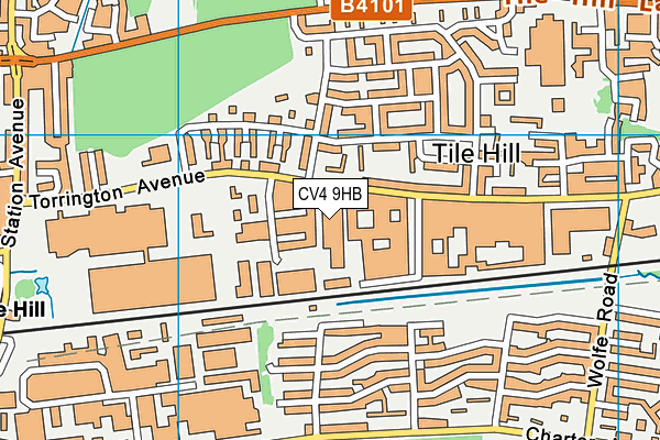 CV4 9HB map - OS VectorMap District (Ordnance Survey)