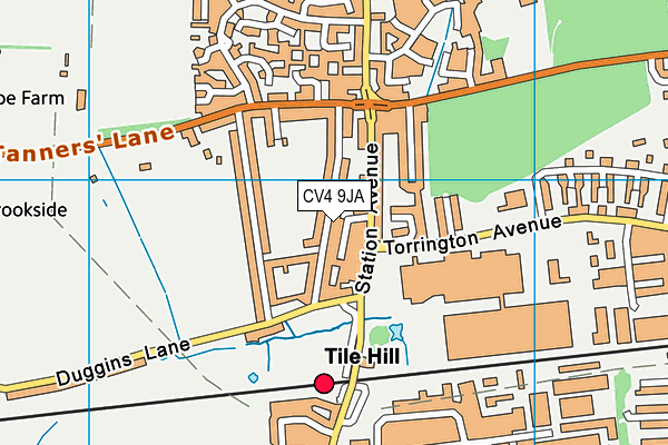 CV4 9JA map - OS VectorMap District (Ordnance Survey)