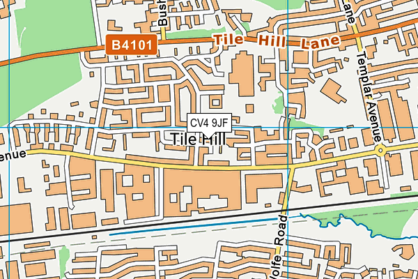 CV4 9JF map - OS VectorMap District (Ordnance Survey)