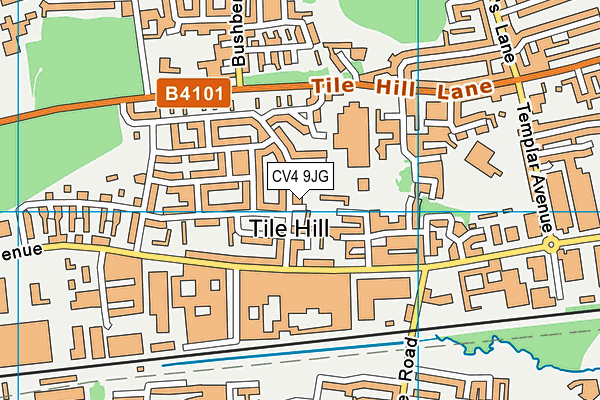CV4 9JG map - OS VectorMap District (Ordnance Survey)