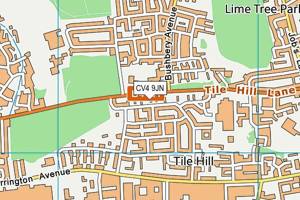 CV4 9JN map - OS VectorMap District (Ordnance Survey)