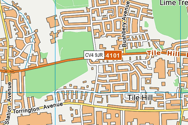 CV4 9JR map - OS VectorMap District (Ordnance Survey)