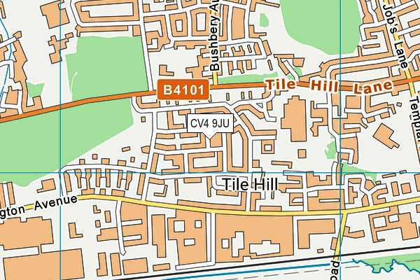 CV4 9JU map - OS VectorMap District (Ordnance Survey)