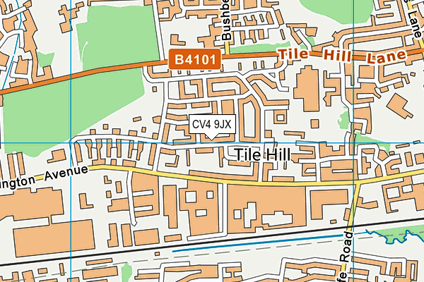 CV4 9JX map - OS VectorMap District (Ordnance Survey)