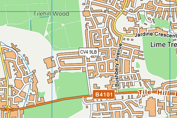 CV4 9LB map - OS VectorMap District (Ordnance Survey)