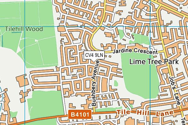 CV4 9LN map - OS VectorMap District (Ordnance Survey)