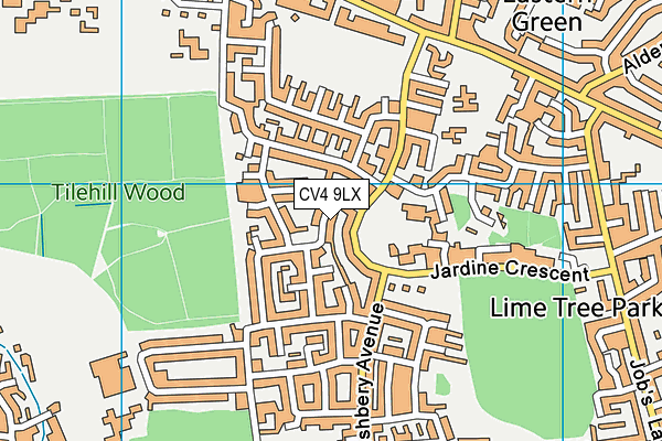 CV4 9LX map - OS VectorMap District (Ordnance Survey)