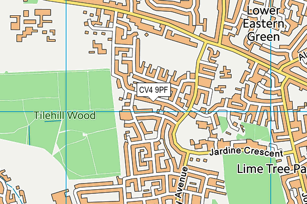 CV4 9PF map - OS VectorMap District (Ordnance Survey)