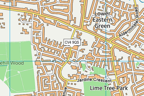 Jardine Crescent map (CV4 9QS) - OS VectorMap District (Ordnance Survey)