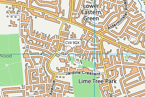 CV4 9QX map - OS VectorMap District (Ordnance Survey)