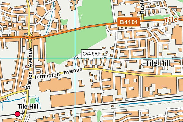 CV4 9RP map - OS VectorMap District (Ordnance Survey)