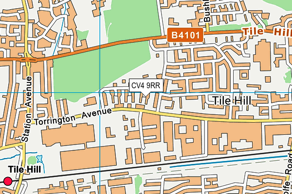 CV4 9RR map - OS VectorMap District (Ordnance Survey)