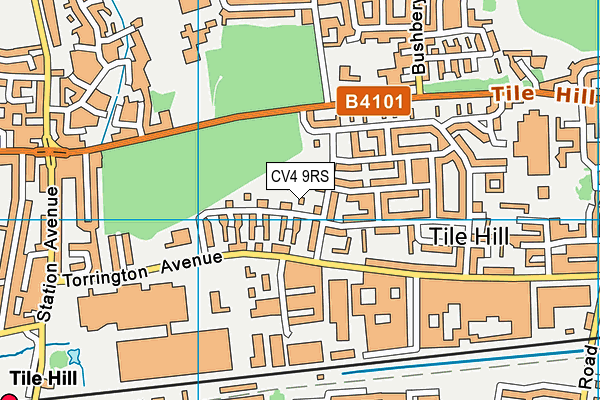 CV4 9RS map - OS VectorMap District (Ordnance Survey)
