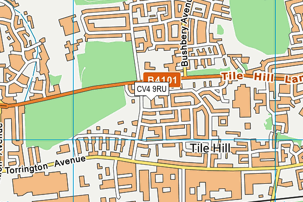 CV4 9RU map - OS VectorMap District (Ordnance Survey)