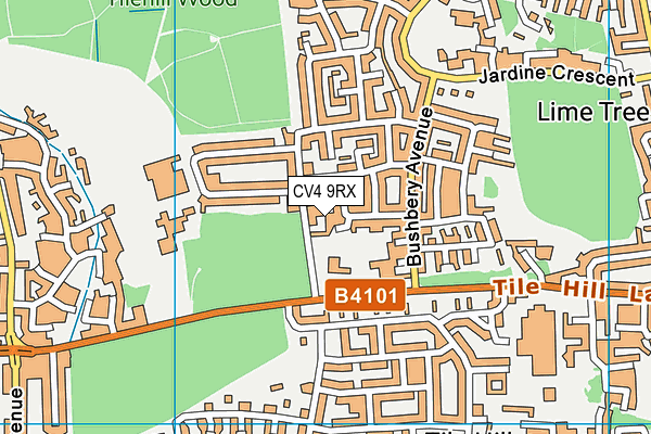 CV4 9RX map - OS VectorMap District (Ordnance Survey)